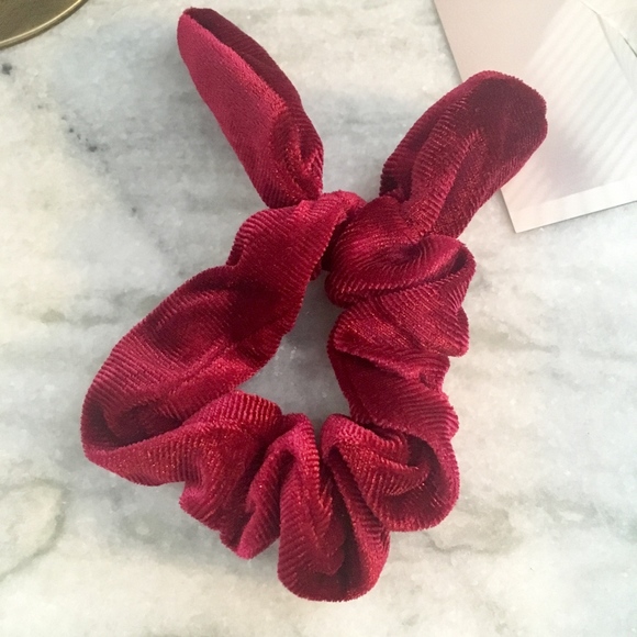 3-piece Set Velvet Bunny Ears Ponytail Hair Tie - Picture 3 of 5